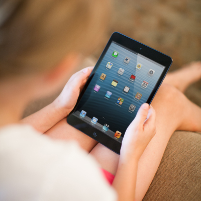 APPLE® iPad® mini - This smaller iPad® boasts a 7.9-inch LED-backlit multi-touch display with 1024-by-768 resolution.  Also has a 16 GB capacity and up to 10 hours of battery life.  Includes the Apple iOS 6,  dual-core A5 chip, 5 MP iSight camera, 1080p HD video recording and Wi-Fi.